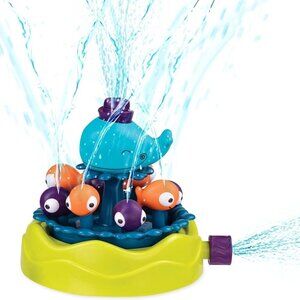B. toys Whirly Whale Sprinkler - Blue and Orange. Kids Toy